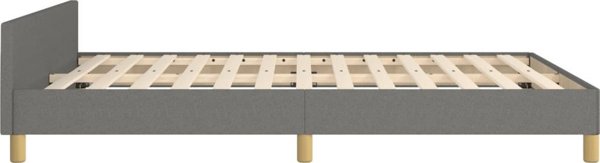 vidaXL Κρεβάτι με κεφαλάρι, σκούρο γκρι, 140x200 cm, επενδυμένο με ύφασμα