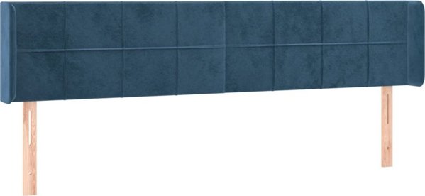 vidaXL Κεφαλάρι για κρεβάτι με LED, σκούρο μπλε, 183x16x78/88 cm, βελούδο