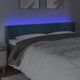 vidaXL Κεφαλάρι για κρεβάτι με LED, σκούρο μπλε, 183x16x78/88 cm, βελούδο