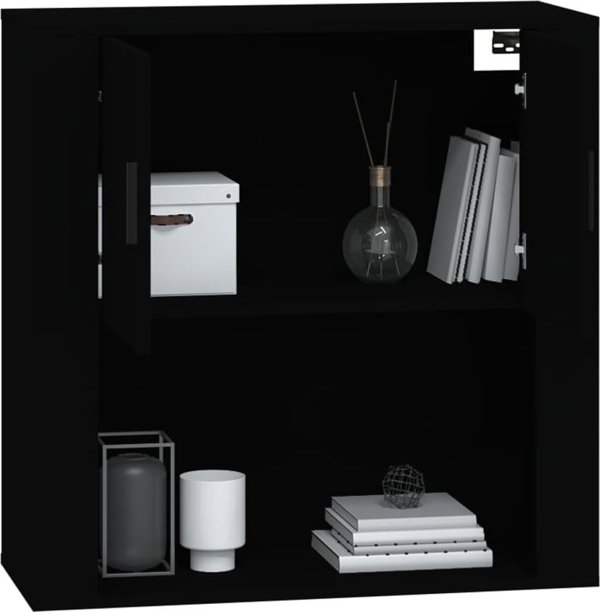 Μαύρο επιτοίχιο ντουλάπι 80x33x80 cm από υλικό ξύλου