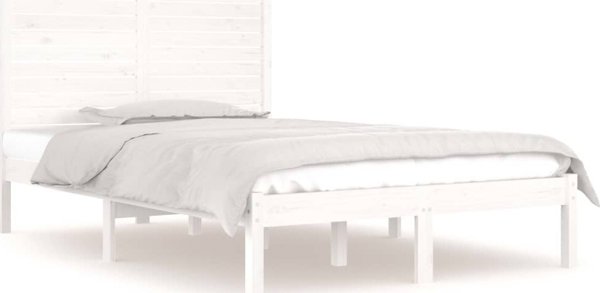 vidaXL Πλαίσιο κρεβατιού λευκό lite ξύλο 120x190 cm διπλό