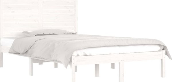 vidaXL Πλαίσιο κρεβατιού λευκό lite ξύλο 120x190 cm διπλό