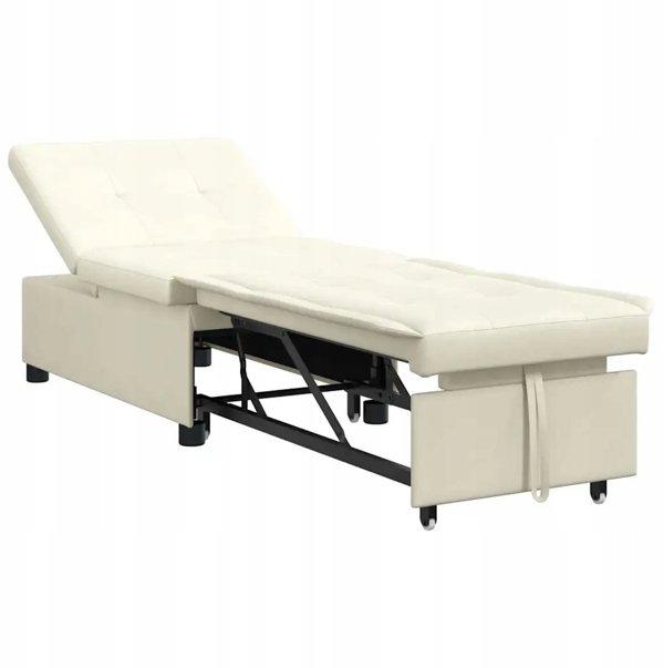 vidaXL VidaXL Sofa Bed Kremowy 194 x 67 x 82 cm Aksamit