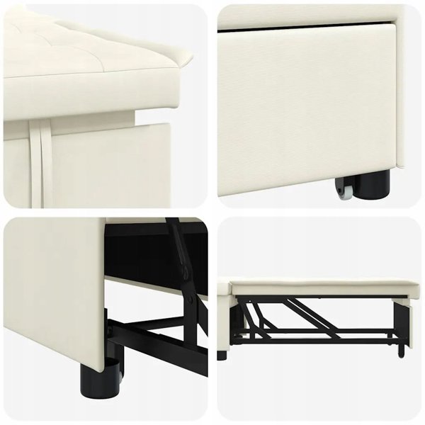 vidaXL VidaXL Sofa Bed Kremowy 194 x 67 x 82 cm Aksamit