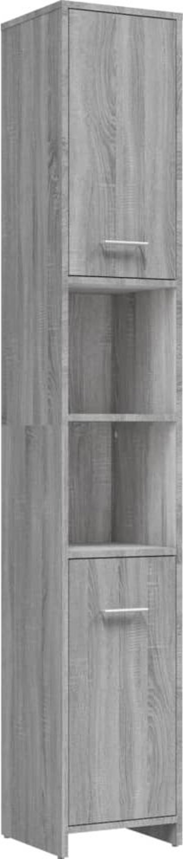 vidaXL Ντουλάπα μπάνιου, γκρι σονόμα δρυς, 30x30x183,5 εκ.