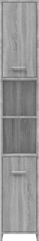 vidaXL Ντουλάπα μπάνιου, γκρι σονόμα δρυς, 30x30x183,5 εκ.