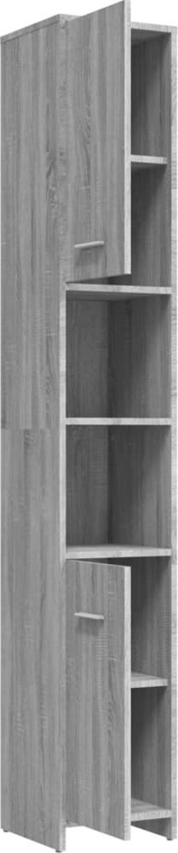 vidaXL Ντουλάπα μπάνιου, γκρι σονόμα δρυς, 30x30x183,5 εκ.
