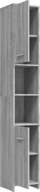 vidaXL Ντουλάπα μπάνιου, γκρι σονόμα δρυς, 30x30x183,5 εκ.