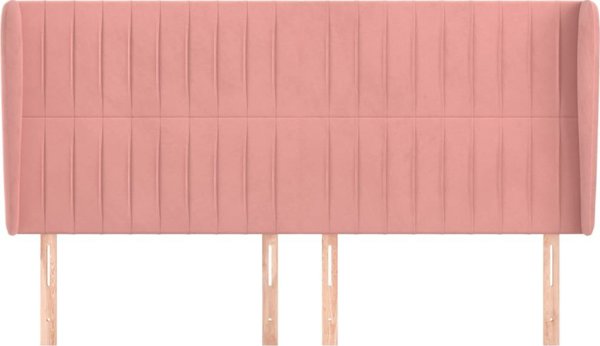 vidaXL Προσκέφαλο Uszak, ροζ, 203x23x118/128 cm, βελούδο
