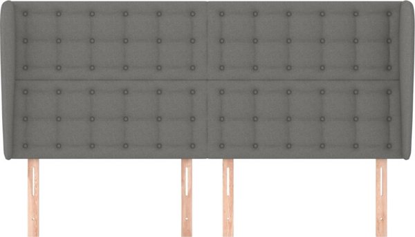 vidaXL Επικαθήμενο προσκέφαλο, σκούρο γκρι, 203x23x118/128 εκ, ύφασμα