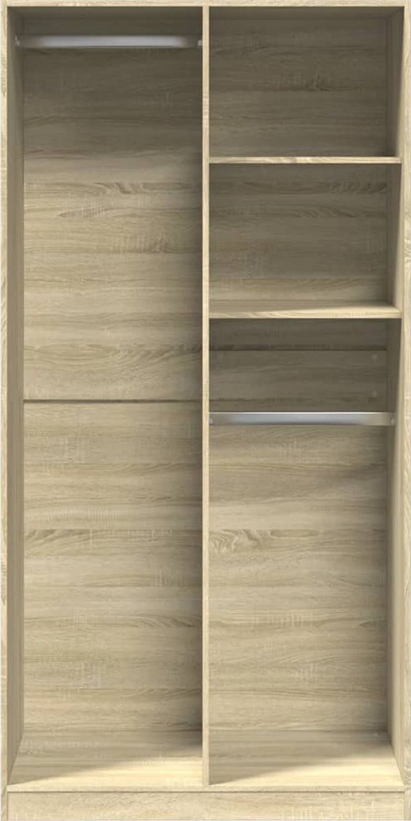 vidaXL Ντουλάπα δρυς sonoma, 100x50x200 εκ., από ξύλο σύνθετο