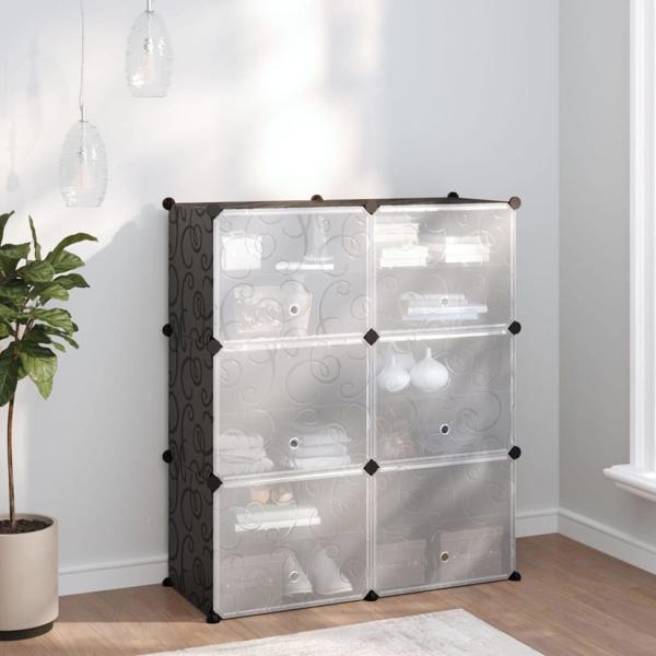 vidaXL vidaXL Stojak na buty, czarny, 84,5x31x93,5 cm, PP