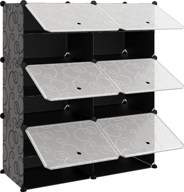 vidaXL vidaXL Stojak na buty, czarny, 84,5x31x93,5 cm, PP