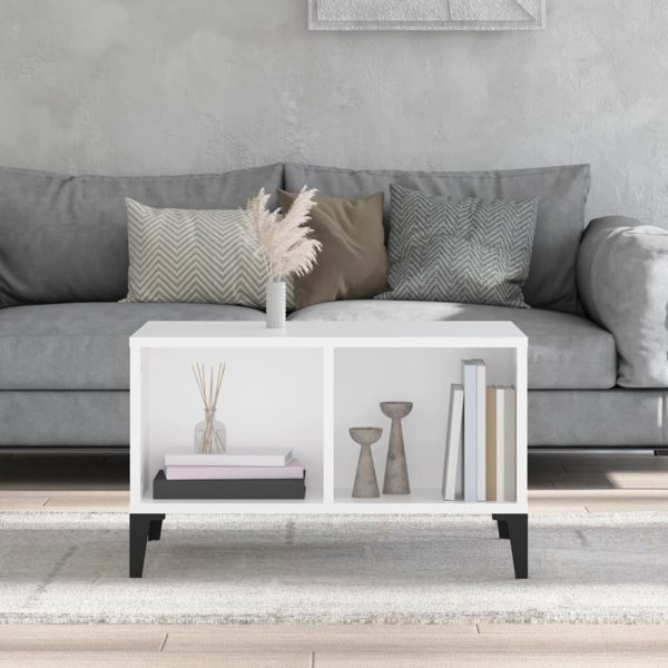 vidaXL Τραπεζάκι Καφέ, Λευκό, 60x50x36,5 εκ, Συνθετικό Ξύλο