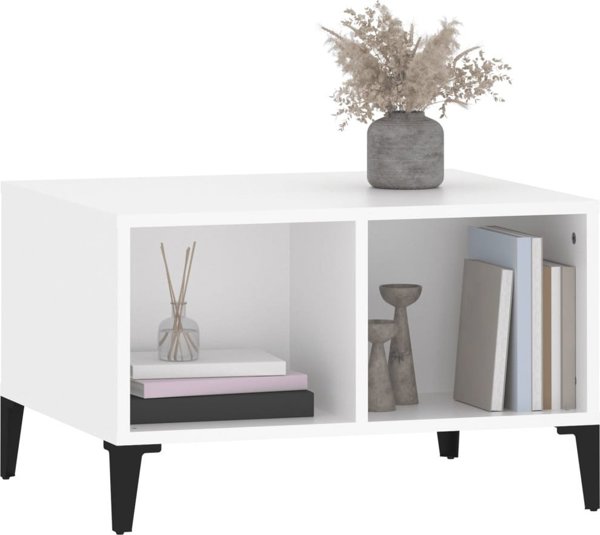 vidaXL Τραπεζάκι Καφέ, Λευκό, 60x50x36,5 εκ, Συνθετικό Ξύλο