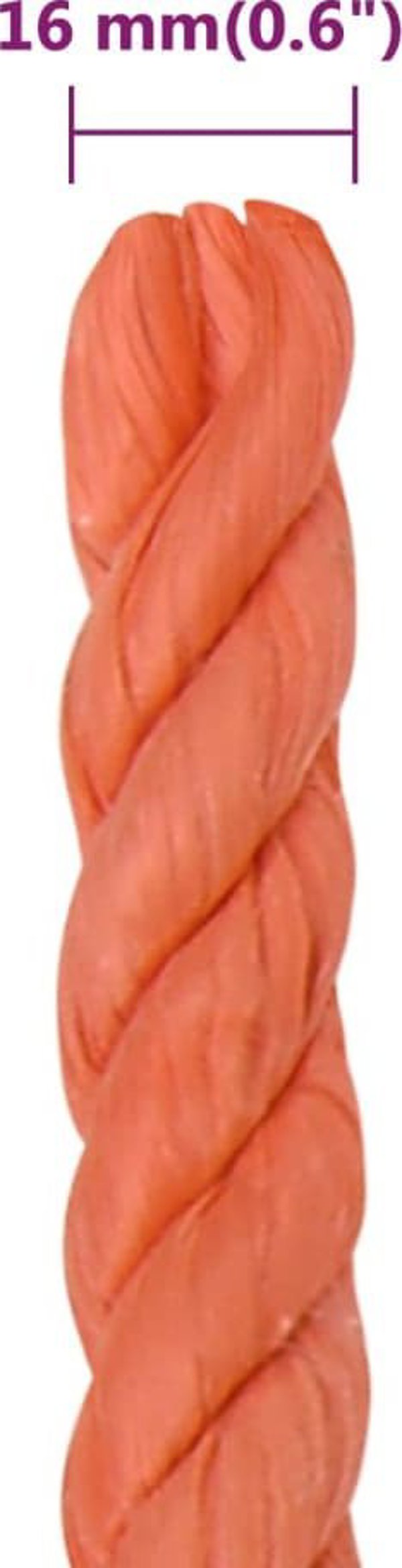vidaXL Linka robocza, πορτοκαλί, 16 mm, 50 m, πολυπροπυλένιο