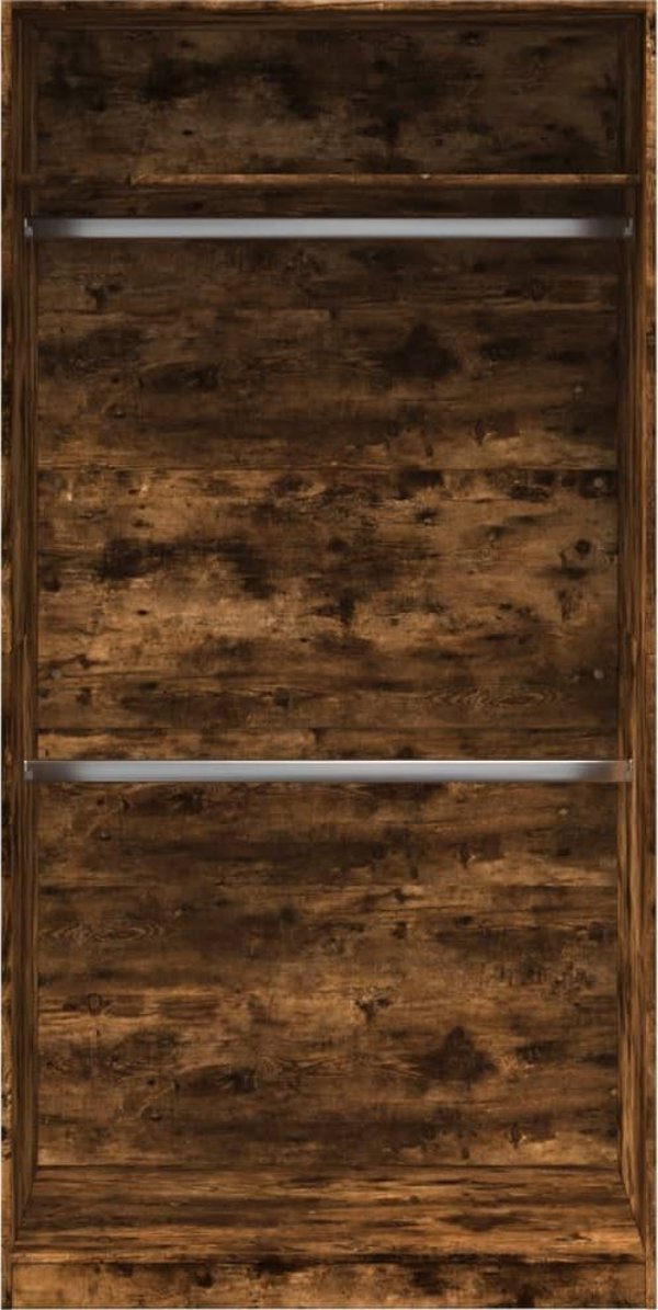 vidaXL Ντουλάπα, καπνισμένο δρυς, 100x50x200 cm, σύνθετο ξύλο