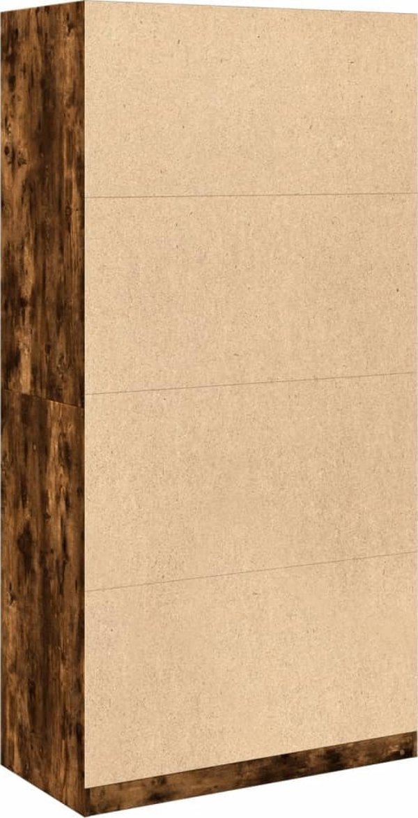 vidaXL Ντουλάπα, καπνισμένο δρυς, 100x50x200 cm, σύνθετο ξύλο