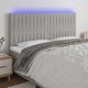 vidaXL Κεφαλάρι με LED, Ανοιχτό Γκρι, 200x5x118/128 cm, Ύφασμα