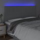 vidaXL Κεφαλάρι με LED, Ανοιχτό Γκρι, 200x5x118/128 cm, Ύφασμα