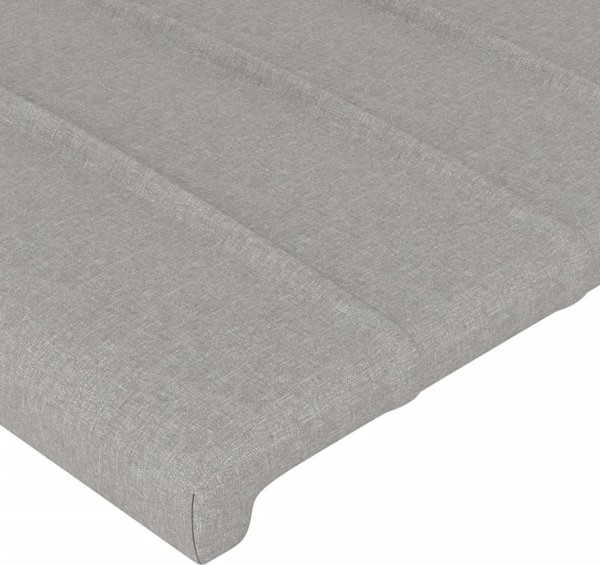 vidaXL Κεφαλάρι με LED, Ανοιχτό Γκρι, 200x5x118/128 cm, Ύφασμα
