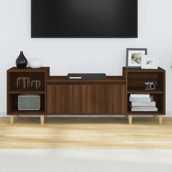 vidaXL Έπιπλο τηλεόρασης, καφέ δρυς, 160x35x55 εκ