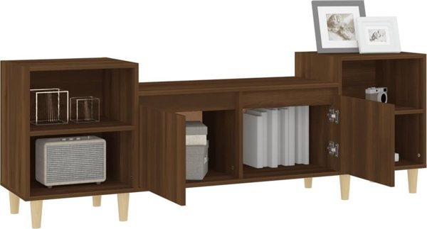 vidaXL Έπιπλο τηλεόρασης, καφέ δρυς, 160x35x55 εκ