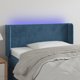 vidaXL Zaglowek do lozka z LED ciemnoniebieski 103x16x78/88 cm aksamit