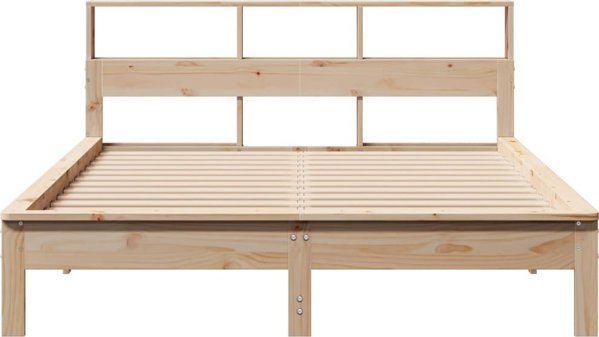vidaXL Κορμός κρεβατιού χωρίς στρώμα, 135x190 εκ., μασίφ πεύκο