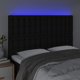 vidaXL Zaglowek do lozkaw z LED, czarny, 144x5x118/128 cm, tkanina