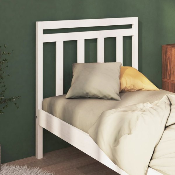 vidaXL Κεφαλάρι κρεβατιού, λευκό, 95x4x100 εκ., μασίφ πεύκο