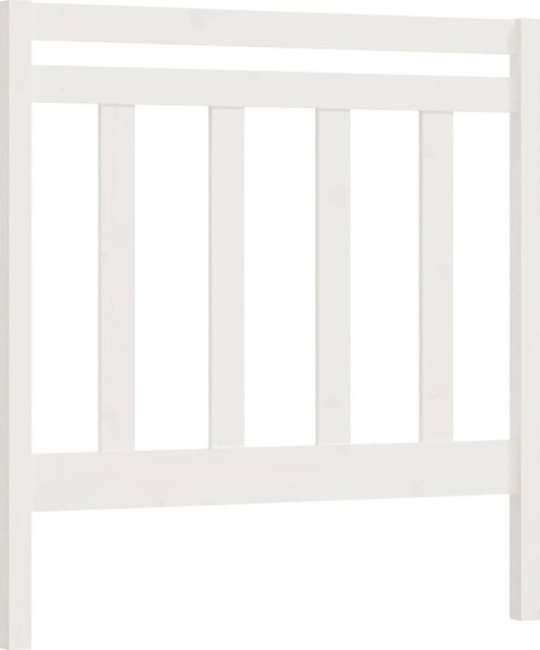 vidaXL Κεφαλάρι κρεβατιού, λευκό, 95x4x100 εκ., μασίφ πεύκο