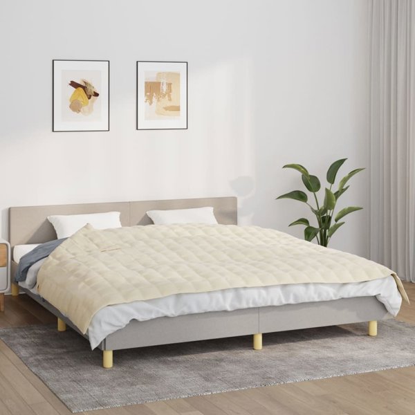 vidaXL Βάρος κουβέρτας, κρεμ, 155x220 εκ., 11 κιλά, ύφασμα