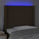 vidaXL Κεφαλάρι κρεβατιού με LED, σκούρο καφέ, 103x16x118/128 εκ., ύφασμα