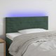 vidaXL Zagolowek do lozka z LED, ciemnozielony, 80x5x78/88 cm, aksamit