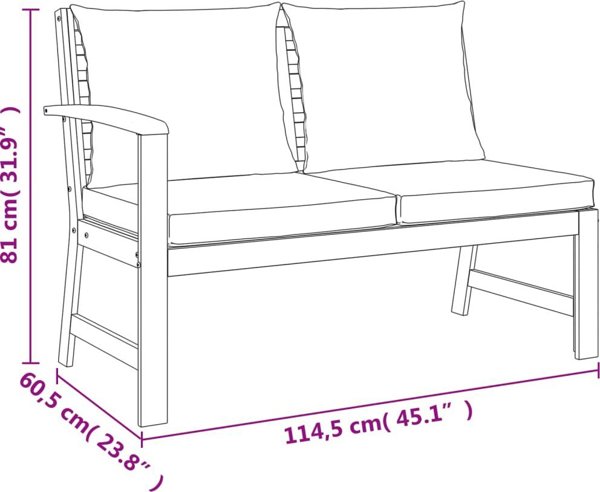 vidaXL vidaXL 6-cz zestaw mebli ogrodowych z poduszkami, lite drewno akacjowe