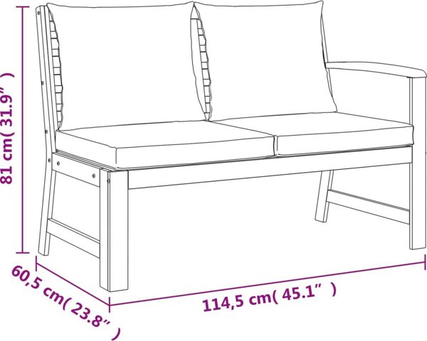 vidaXL vidaXL 6-cz zestaw mebli ogrodowych z poduszkami, lite drewno akacjowe