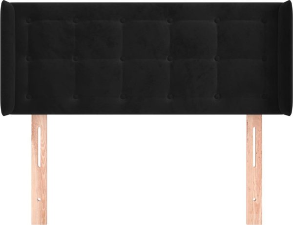 vidaXL Κεφαλάρι uszak, μαύρο, 93x16x78/88 cm, βελούδο