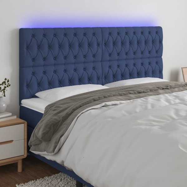 vidaXL Zaglowek do lozkou me LED, mple, 180x7x118/128 cm, yfasma