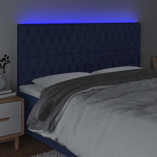 vidaXL Zaglowek do lozkou me LED, mple, 180x7x118/128 cm, yfasma