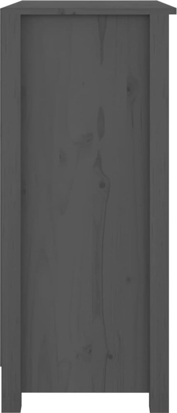 vidaXL Szafka, szara, 70x35x80 cm, lite drewno sosnowe