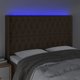 vidaXL Κεφαλάρι Κρεβατιού με LED, Σκούρο Καφέ, 163x16x118/128 cm, Υφασμάτινο