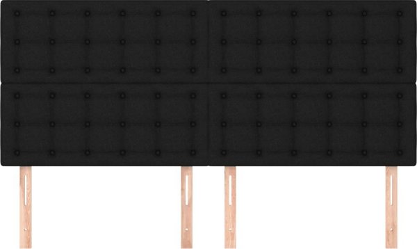 vidaXL 4τμχ Επικαθήμενα Κρεβατιού, μαύρα, 90x5x78/88 cm, ύφασμα