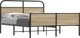 vidaXL Μεταλλικό Κρεβάτι 160x200 cm, Χρώμα Καπνιστή Δρυς, Χωρίς Στρώμα