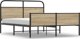 vidaXL Μεταλλικό Κρεβάτι 160x200 cm, Χρώμα Καπνιστή Δρυς, Χωρίς Στρώμα