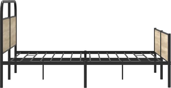 vidaXL Μεταλλικό Κρεβάτι 160x200 cm, Χρώμα Καπνιστή Δρυς, Χωρίς Στρώμα
