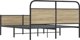 vidaXL Μεταλλικό Κρεβάτι 160x200 cm, Χρώμα Καπνιστή Δρυς, Χωρίς Στρώμα