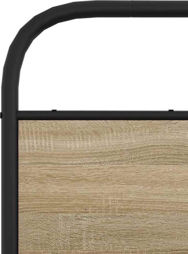 vidaXL Μεταλλικό Κρεβάτι 160x200 cm, Χρώμα Καπνιστή Δρυς, Χωρίς Στρώμα