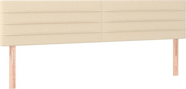 vidaXL Κεφαλάρια για κρεβάτι, 2 τεμ., κρεμ, 100x5x78/88 εκ., ύφασμα