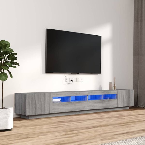 vidaXL Zestaw 3 Szafek TV z Oswietleniem LED Szary Dab Sonoma